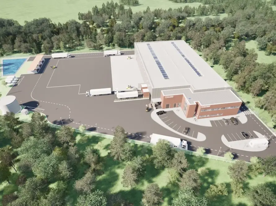 Budynek hali magazynowej z częścią socjalno-biurową, boksów składowych wraz z obiektami towarzyszącymi - AJ ECO SOLUTIONS 2 AJ-ECO-2