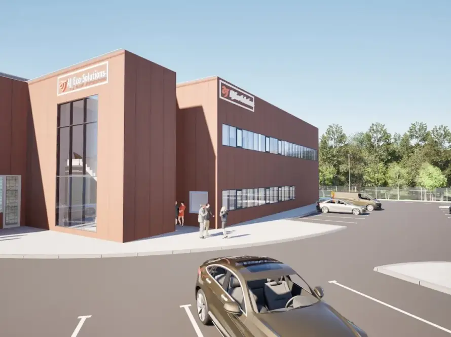 Budynek hali magazynowej z częścią socjalno-biurową, boksów składowych wraz z obiektami towarzyszącymi - AJ ECO SOLUTIONS 4 AJ-ECO-4