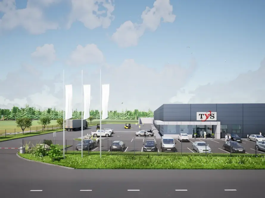 Budynek hali magazynowej z częścią socjalno-biurową, boksów składowych wraz z obiektami towarzyszącymi - TYS 3 TYS-3