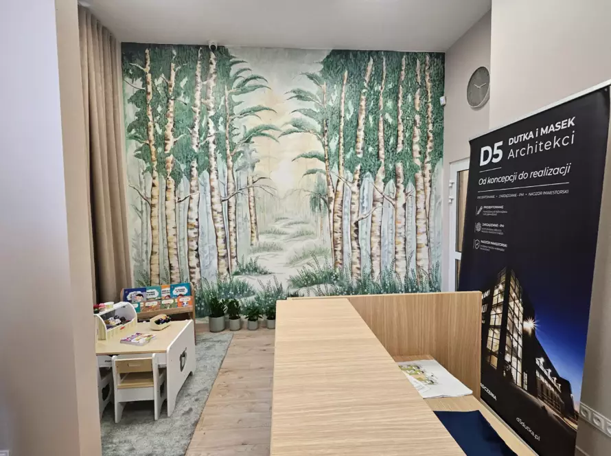 Ośrodek Środowiskowej Opieki Psychologicznej i Psychoterapeutycznej dla Dzieci i Młodzieży w Złotoryi - projekt, remont i wyposażenie 2 gabinet terapeutyczny ośrodek psychologiczny złotoryja